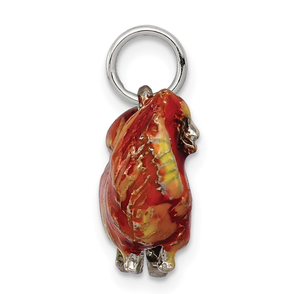 Sterlingsilber Emailliert Pekingese Charm