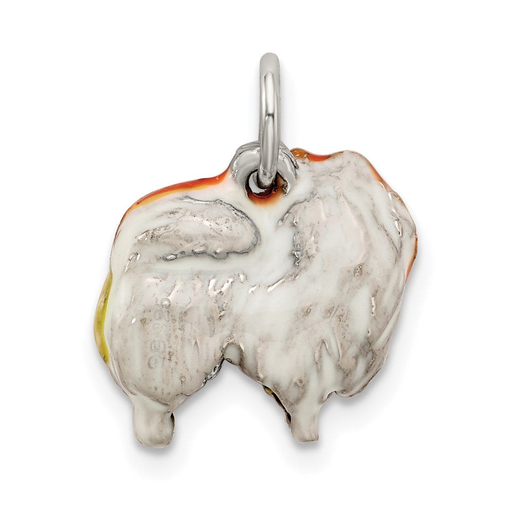Sterlingsilber Emailliert Pekingese Charm