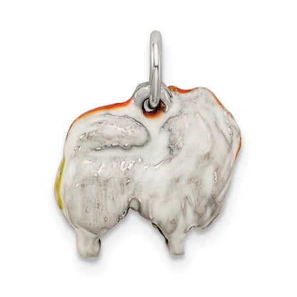 Sterlingsilber Emailliert Pekingese Charm