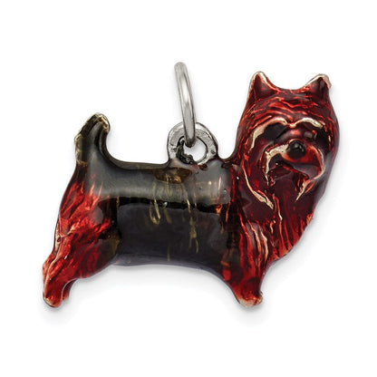 Sterlingsilber Emailliert Braun & Sable Cairn Terrier Charm