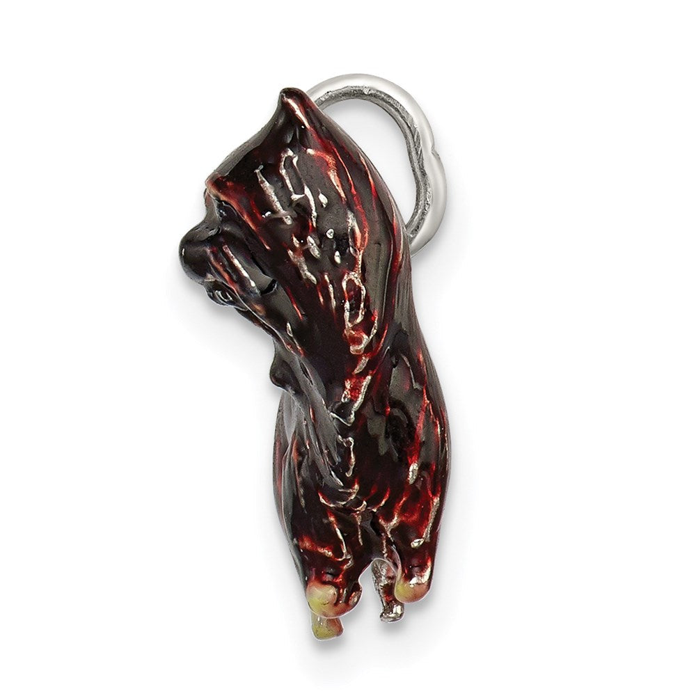 Sterlingsilber Emailliert Braun & Schwarz Cairn Terrier Charm