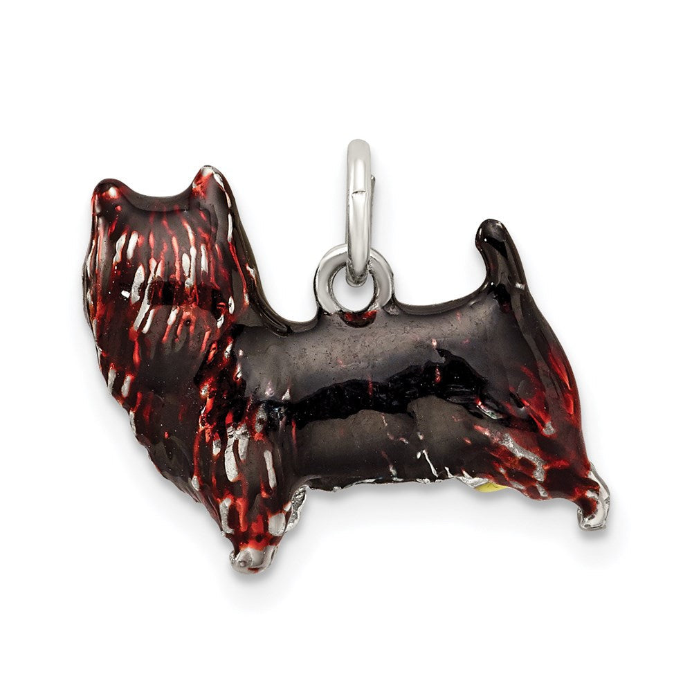 Sterlingsilber Emailliert Braun & Schwarz Cairn Terrier Charm