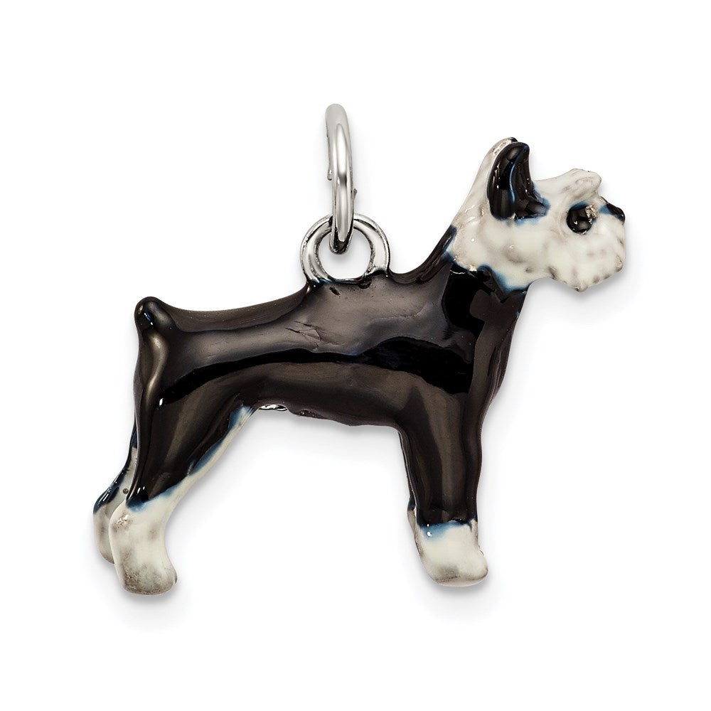 Sterlingsilber Emailliert Schnauzer Charm