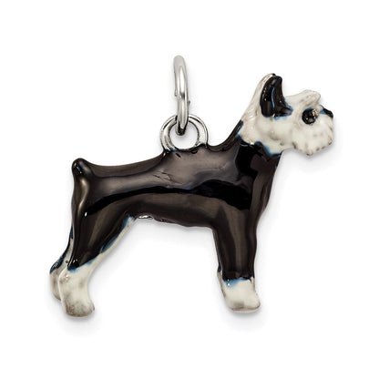 Sterlingsilber Emailliert Schnauzer Charm