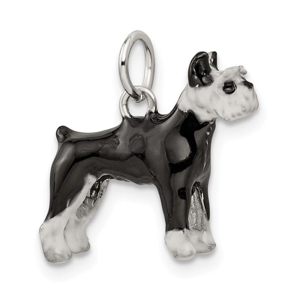 Sterlingsilber Emailliert Schnauzer Charm