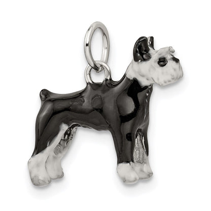 Sterlingsilber Emailliert Schnauzer Charm