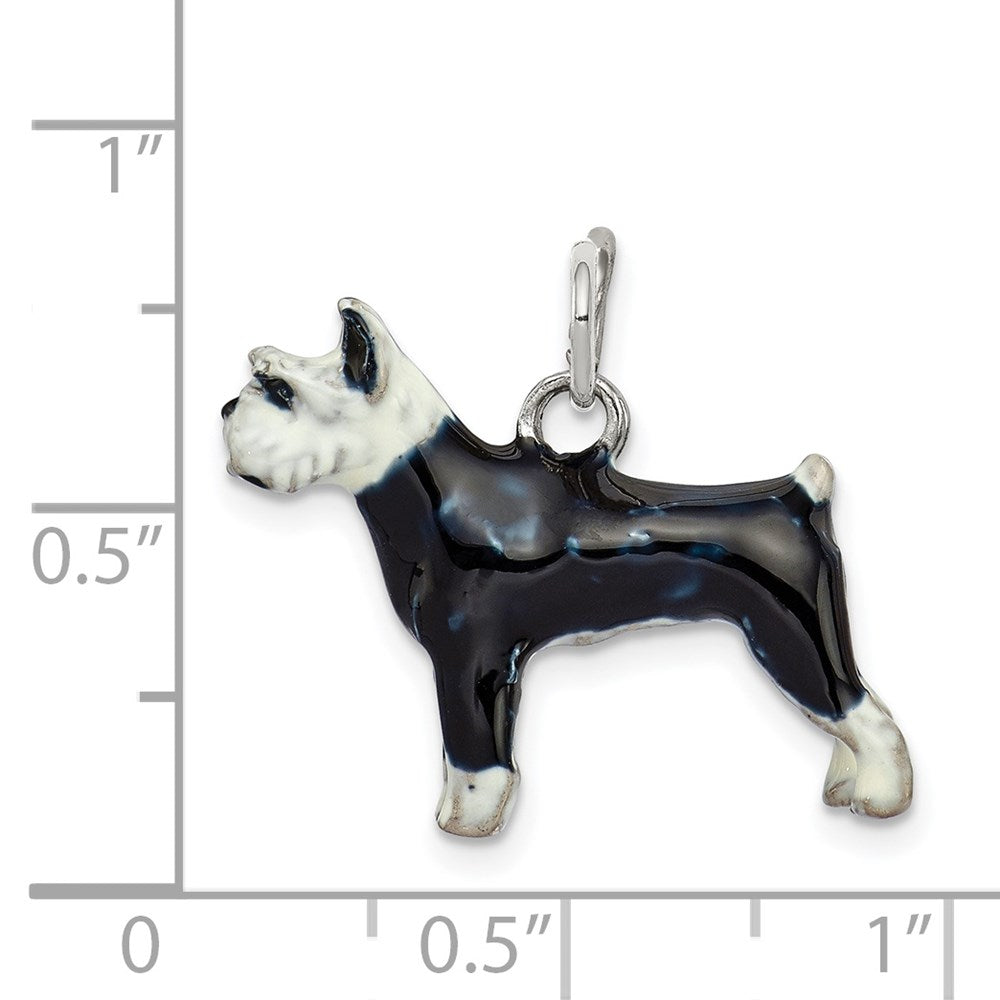 Sterlingsilber Emailliert Schnauzer Charm