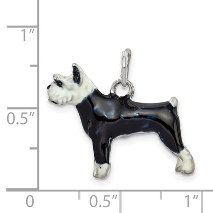 Sterlingsilber Emailliert Schnauzer Charm