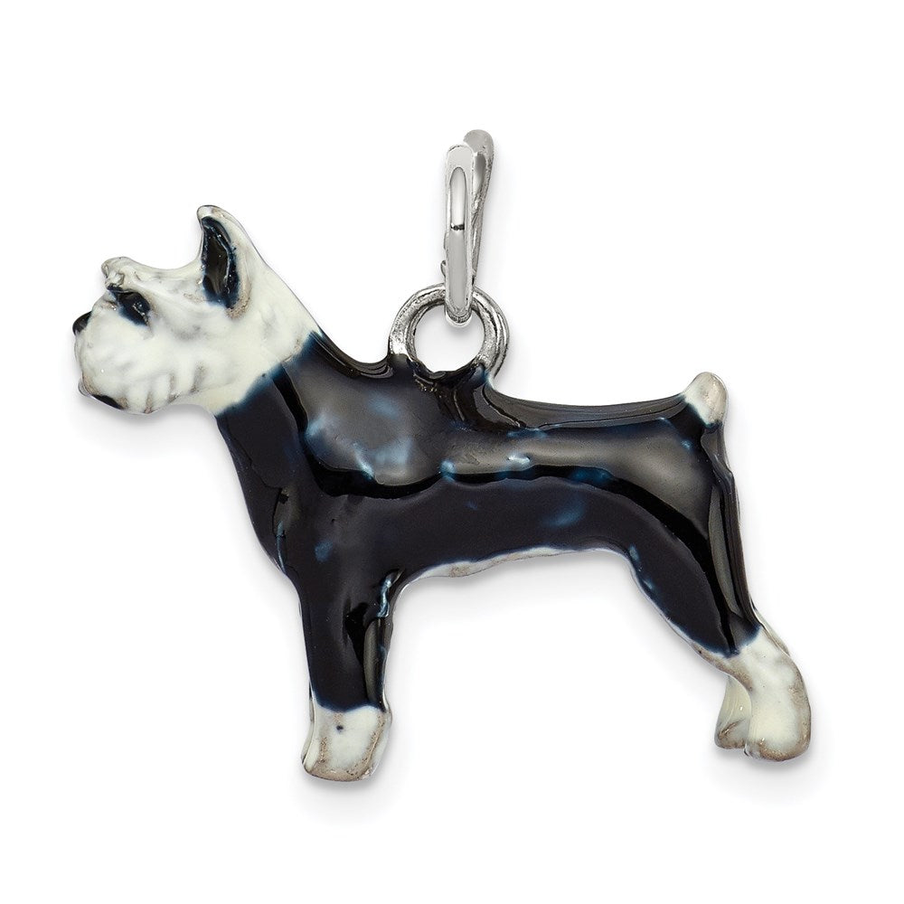 Sterlingsilber Emailliert Schnauzer Charm