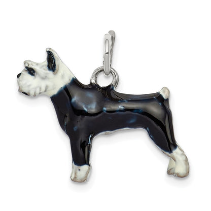 Sterlingsilber Emailliert Schnauzer Charm