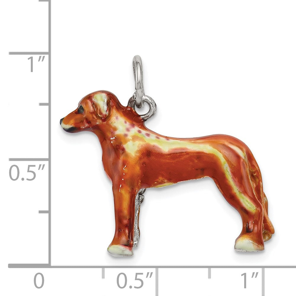 Sterlingsilber Emailliert Rhodesian Ridgeback Charm