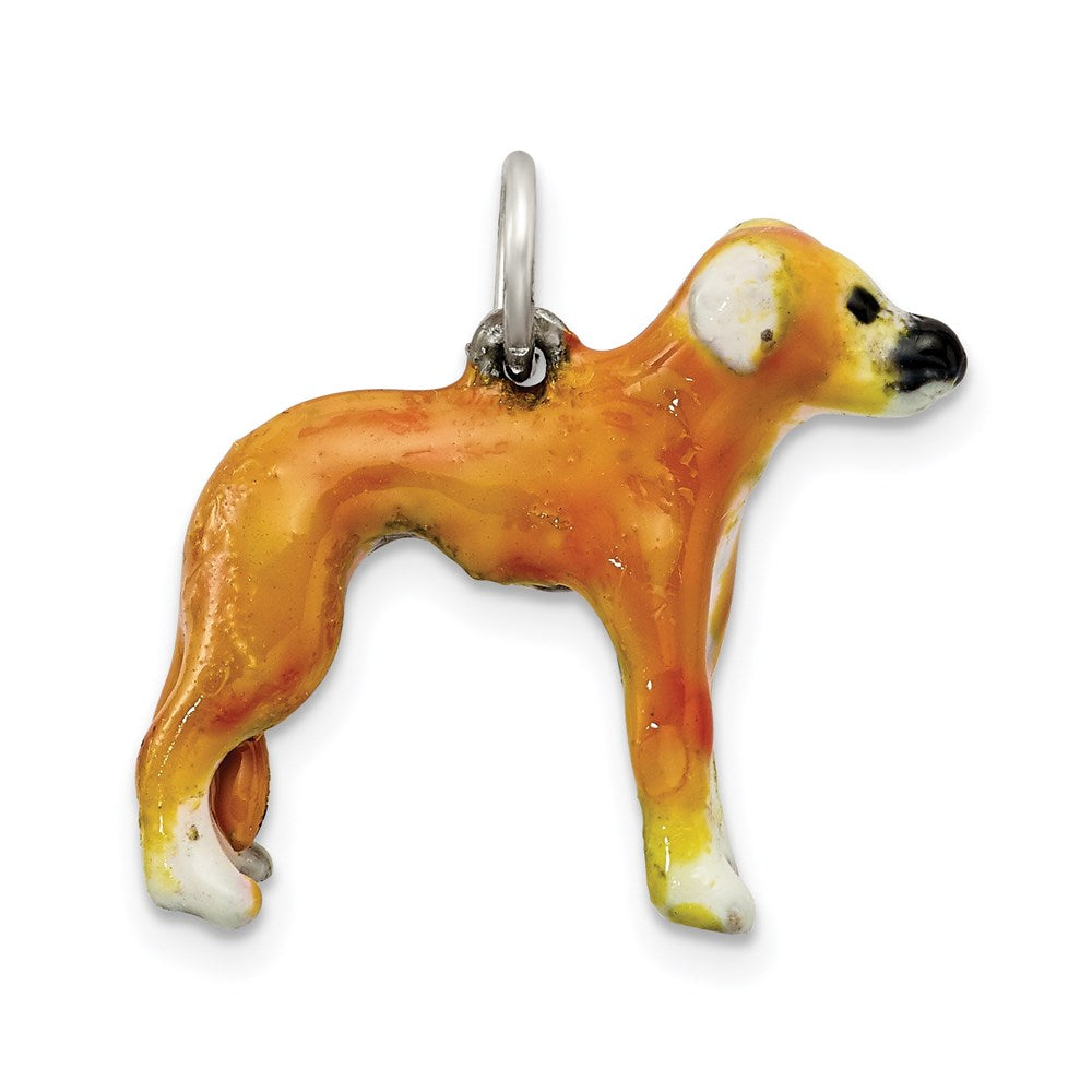Sterlingsilber Emailliert Whippet Charm