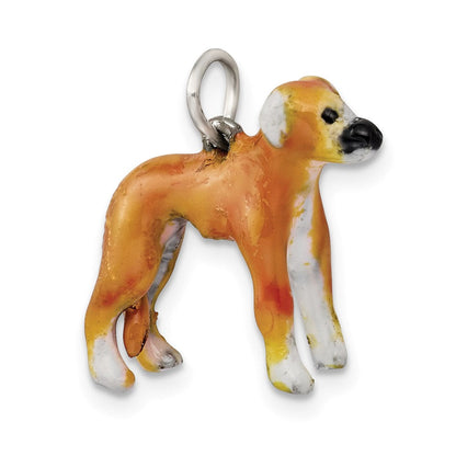 Sterlingsilber Emailliert Whippet Charm