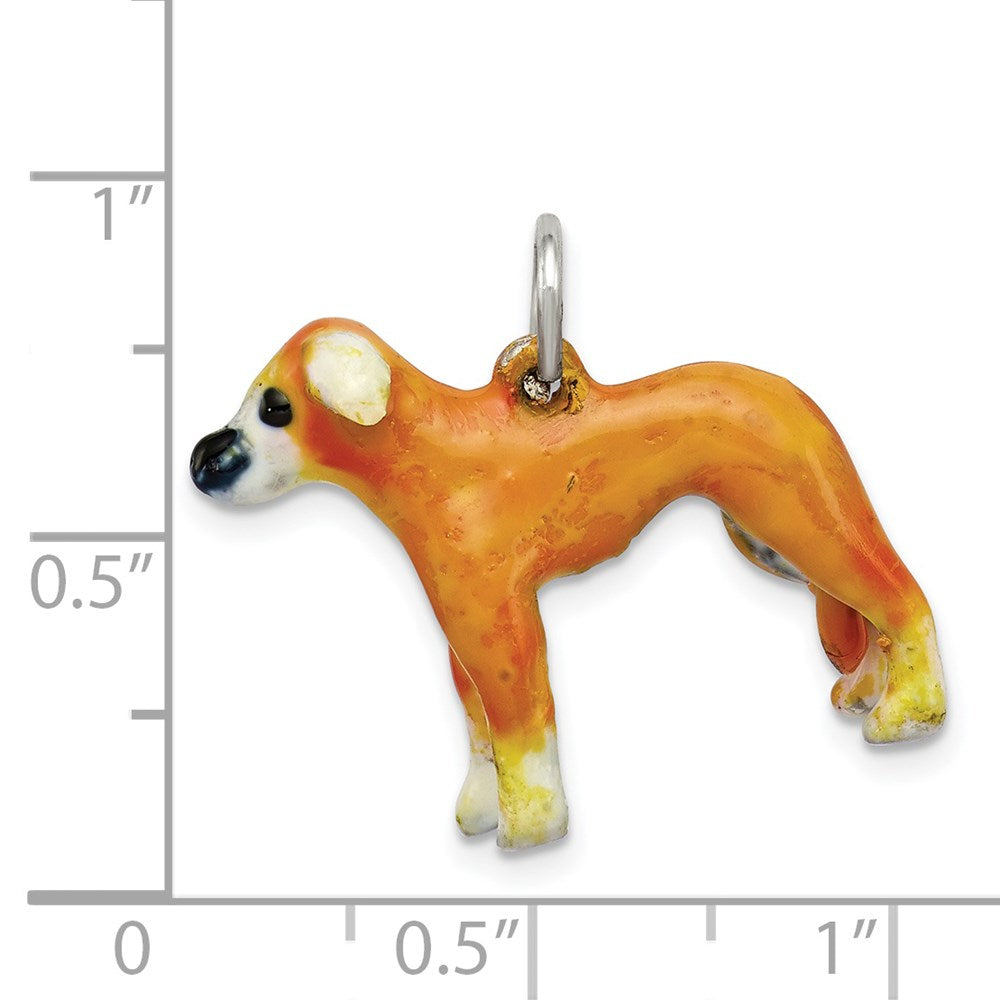 Sterlingsilber Emailliert Whippet Charm