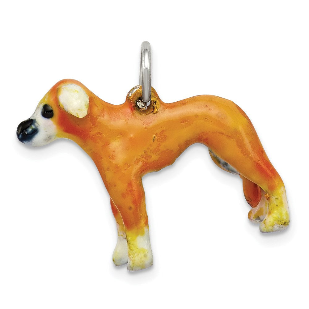 Sterlingsilber Emailliert Whippet Charm