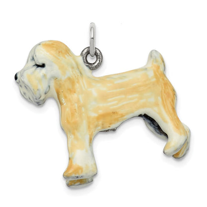 Sterlingsilber Emaille Weich Beschichtet Wheaton Terrier Charm