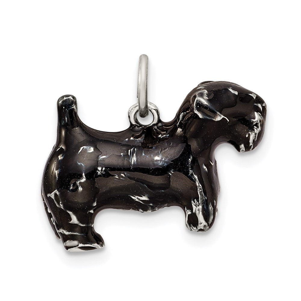 Sterlingsilber Emailliert Groß Scottish Terrier Charm