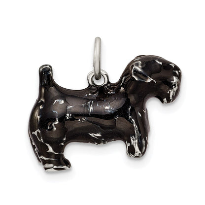 Sterlingsilber Emailliert Groß Scottish Terrier Charm
