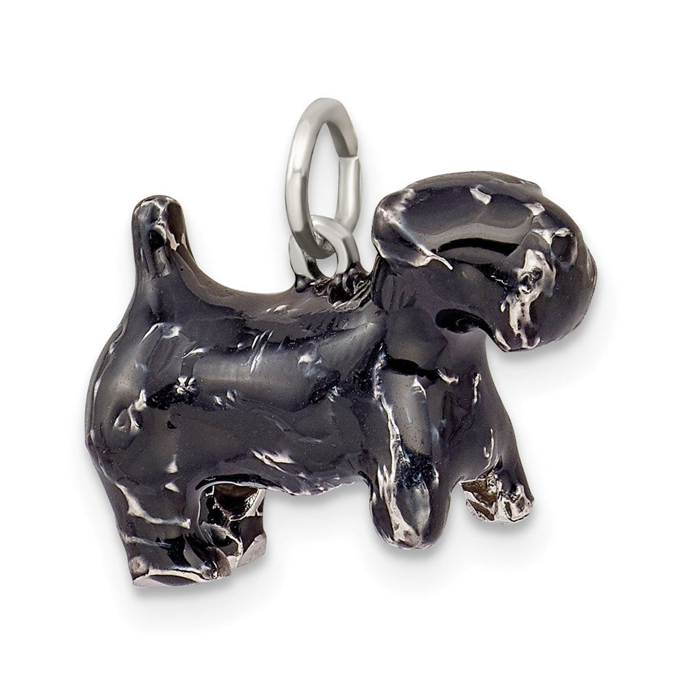 Sterlingsilber Emailliert Groß Scottish Terrier Charm