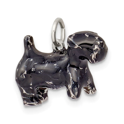 Sterlingsilber Emailliert Groß Scottish Terrier Charm