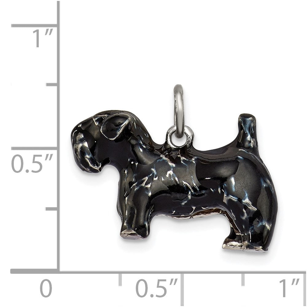 Sterlingsilber Emailliert Groß Scottish Terrier Charm