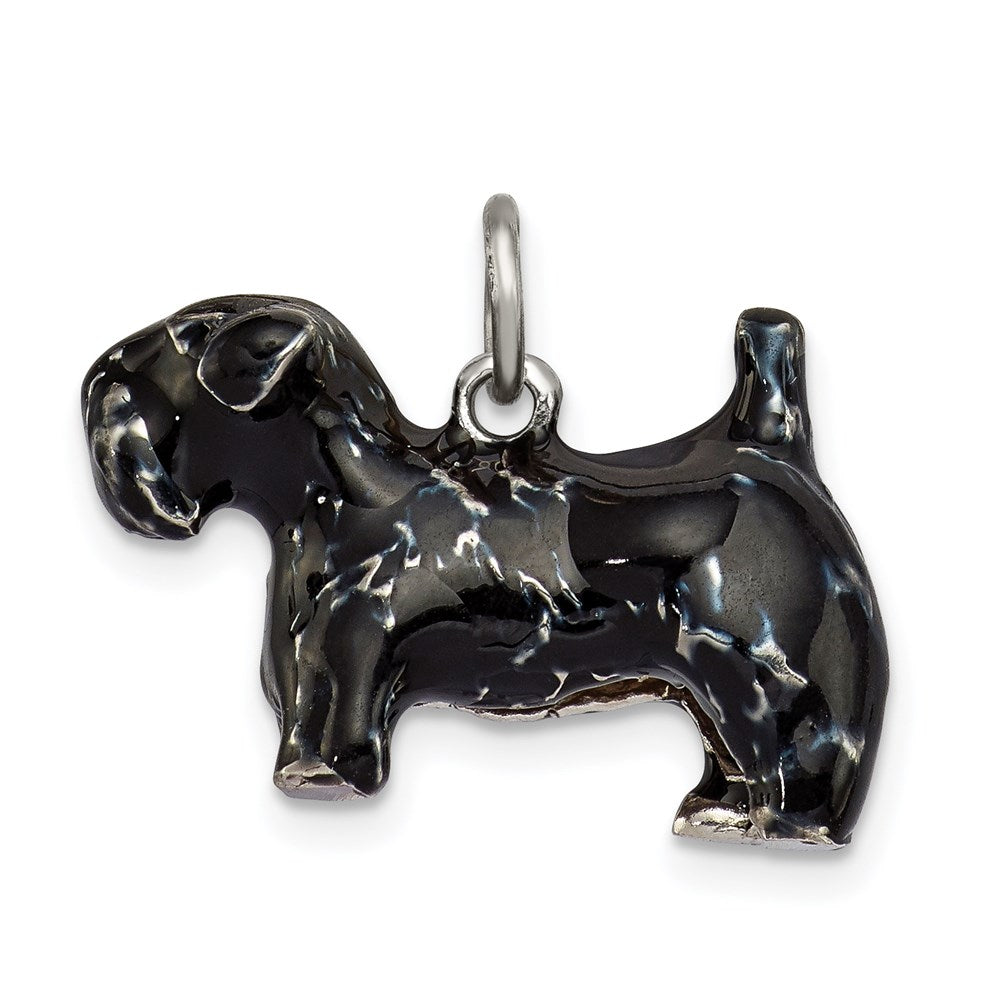 Sterlingsilber Emailliert Groß Scottish Terrier Charm