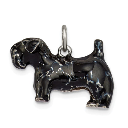 Sterlingsilber Emailliert Groß Scottish Terrier Charm