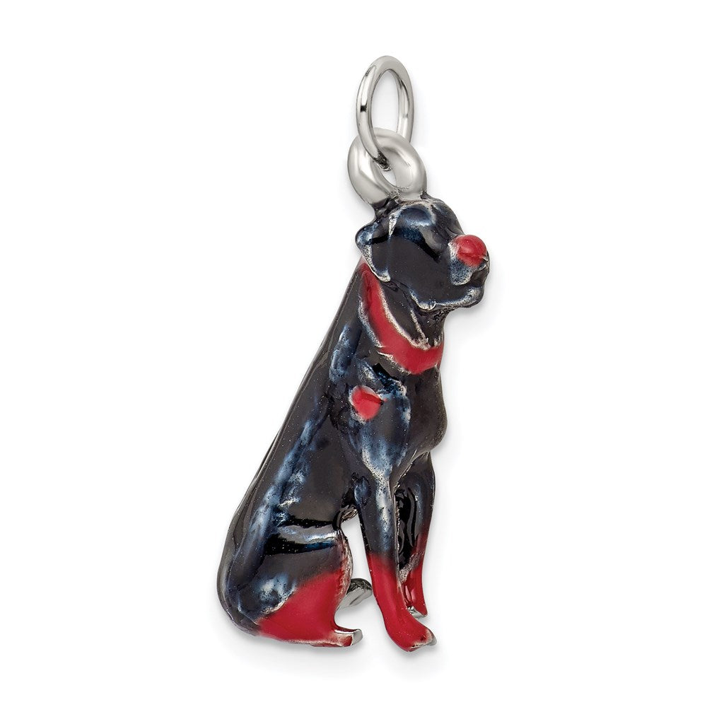 Sterlingsilber Emaille Rottweiler Charm
