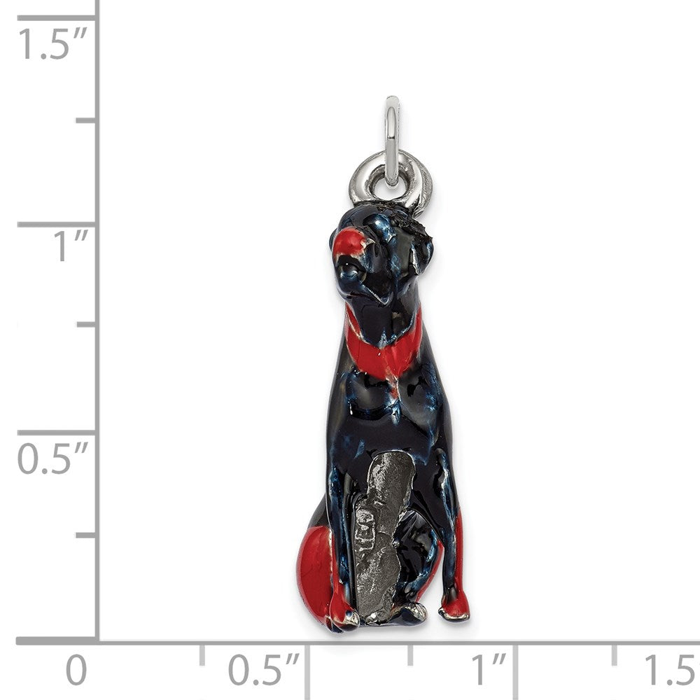 Sterlingsilber Emaille Rottweiler Charm