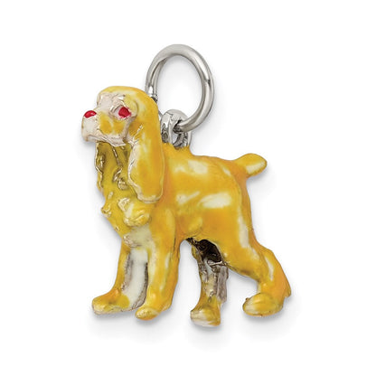 Sterlingsilber Emailliert Klein Cocker Spaniel Charm
