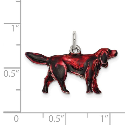 Sterlingsilber Emailliert Klein Irish Setter Charm