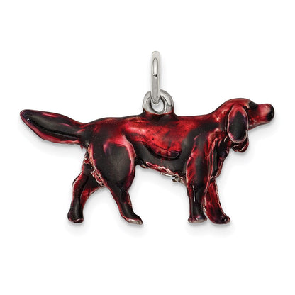 Sterlingsilber Emailliert Klein Irish Setter Charm