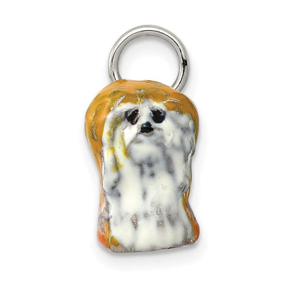 Sterlingsilber Emailliert Lhasa Apso Charm