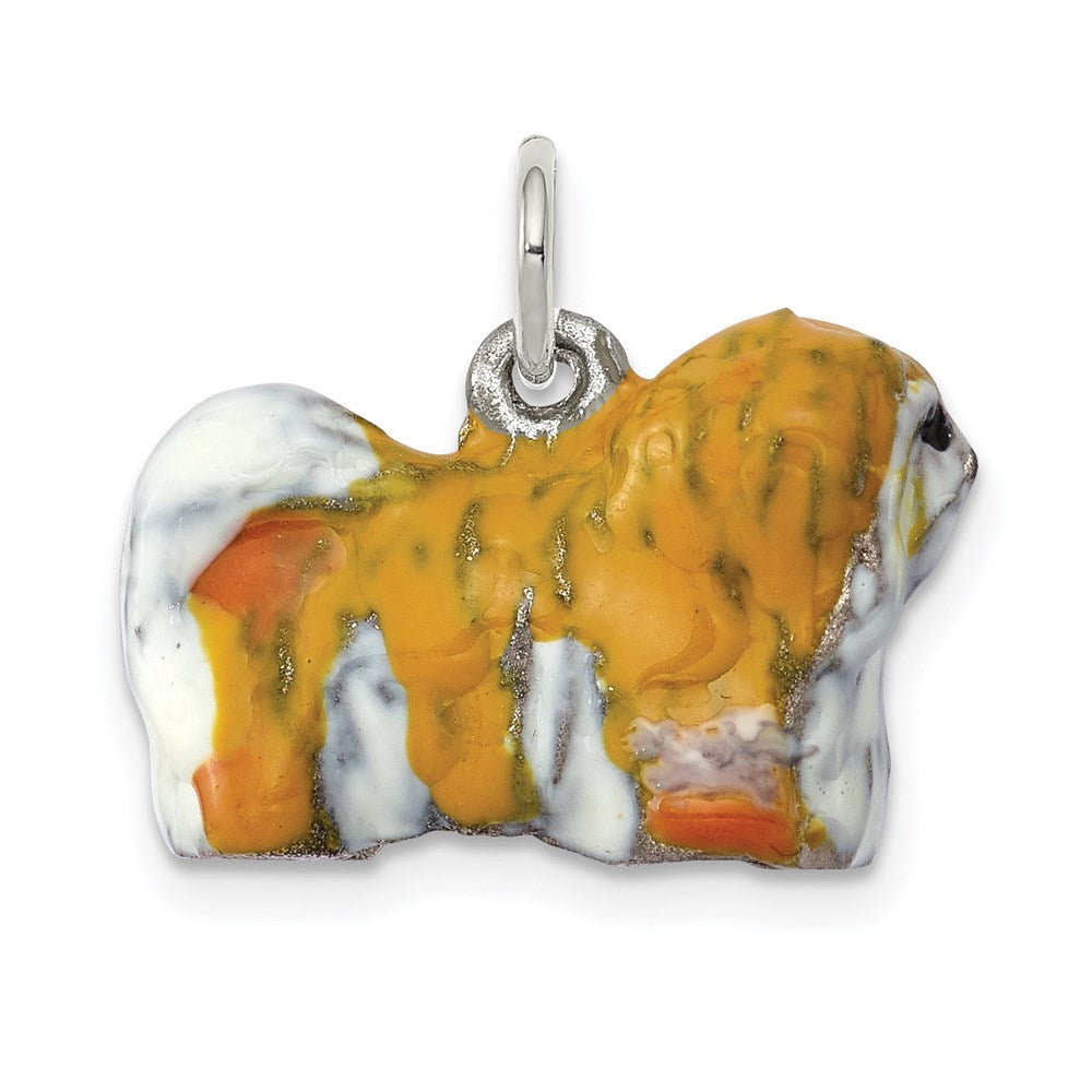 Sterlingsilber Emailliert Lhasa Apso Charm