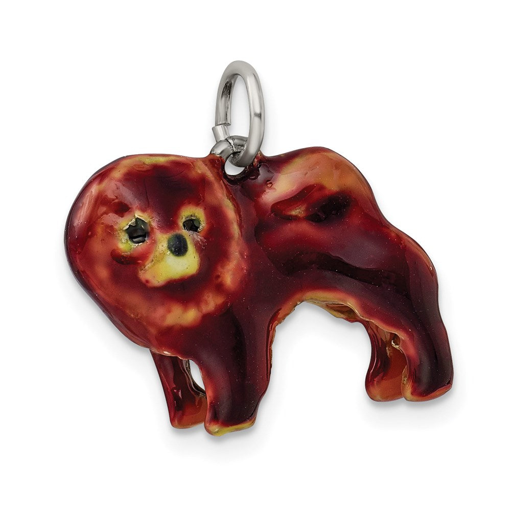 Sterlingsilber Emailliert Chow Hund Charm