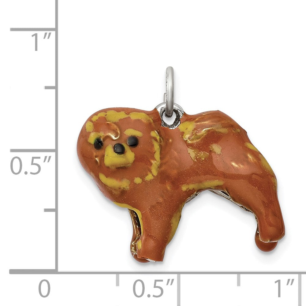Sterlingsilber Emailliert Chow Hund Charm