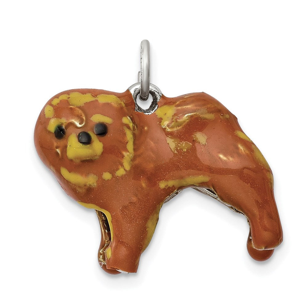 Sterlingsilber Emailliert Chow Hund Charm
