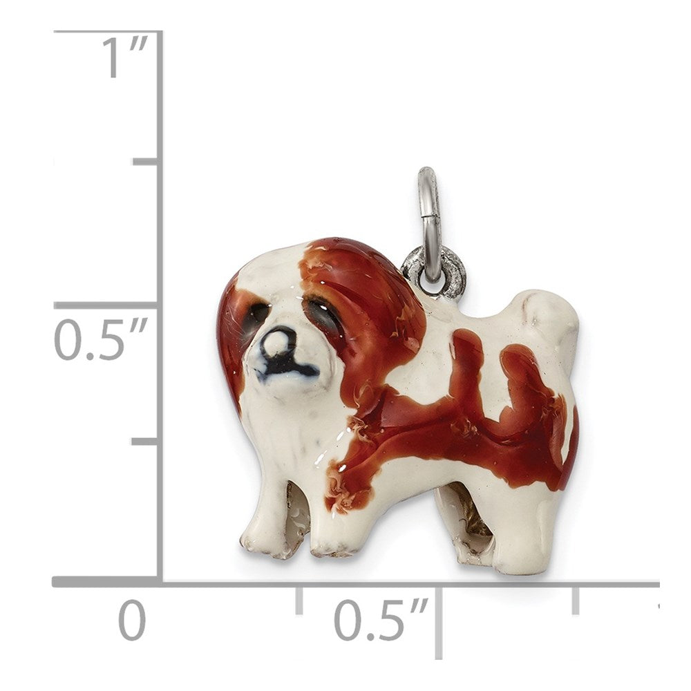 Sterlingsilber Emailliert Coton De Tulear Charm
