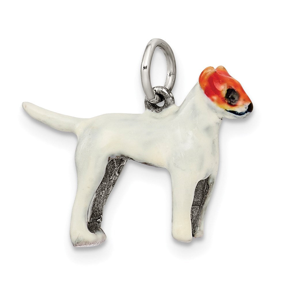 Sterlingsilber Emailliert Jack Russell Charm