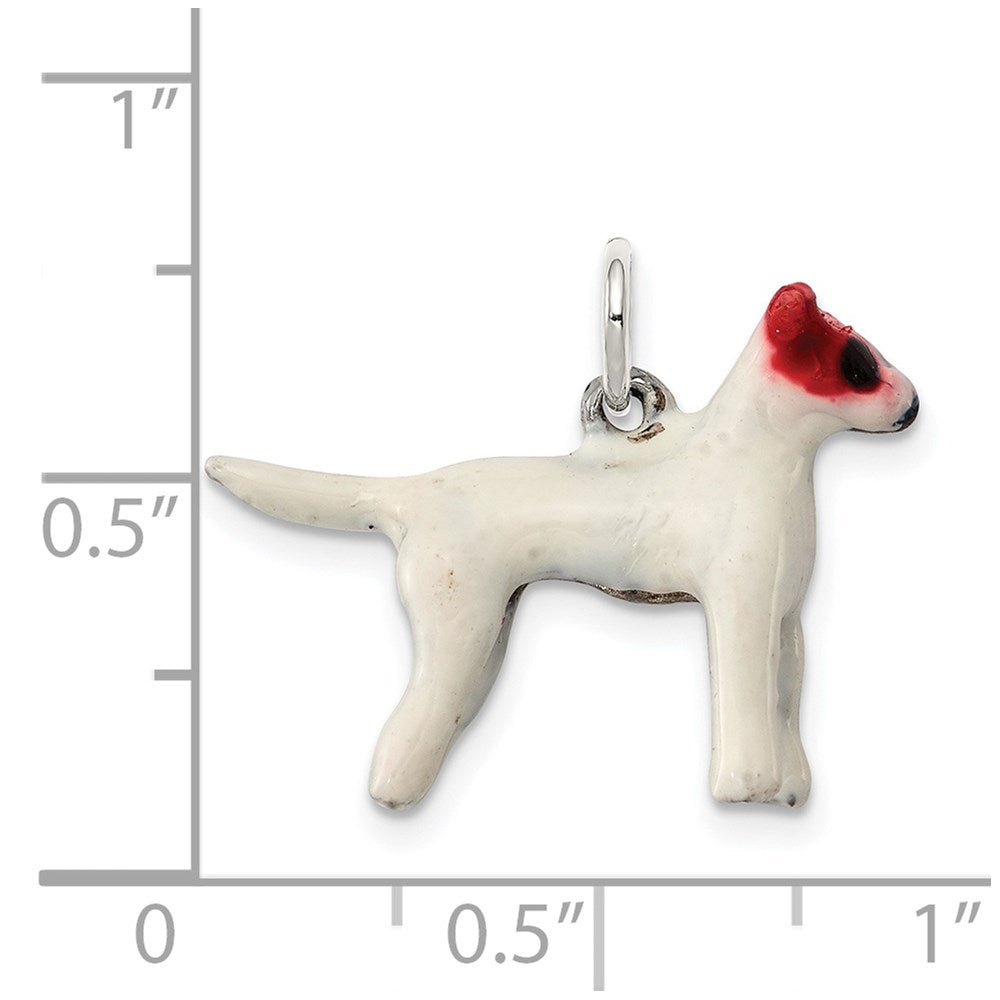 Sterlingsilber Emailliert Jack Russell Charm