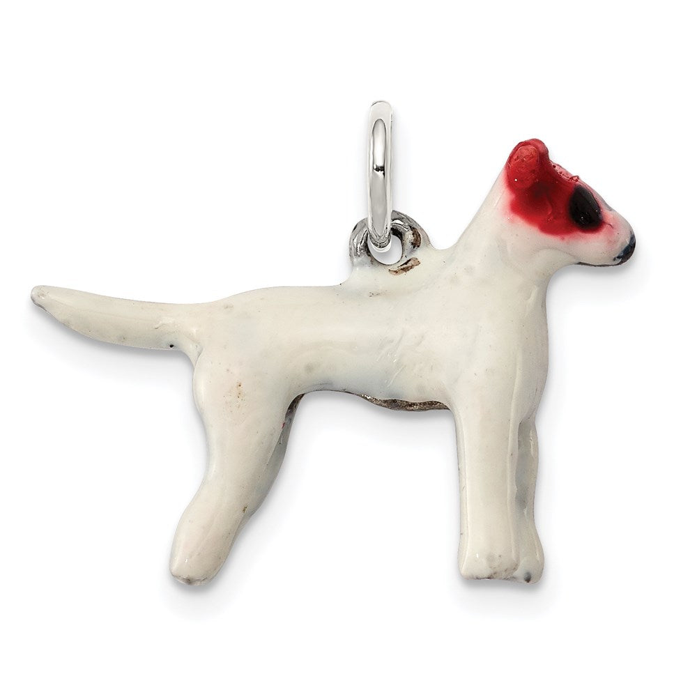 Sterlingsilber Emailliert Jack Russell Charm