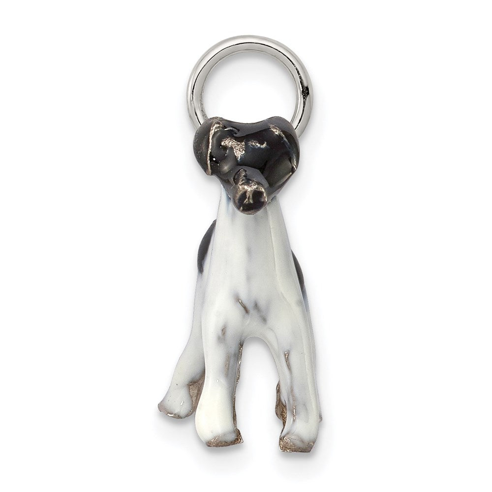 Sterlingsilber Emailliert Smooth Hair Fuchs Terrier Charm