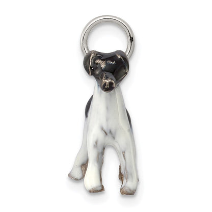 Sterlingsilber Emailliert Smooth Hair Fuchs Terrier Charm