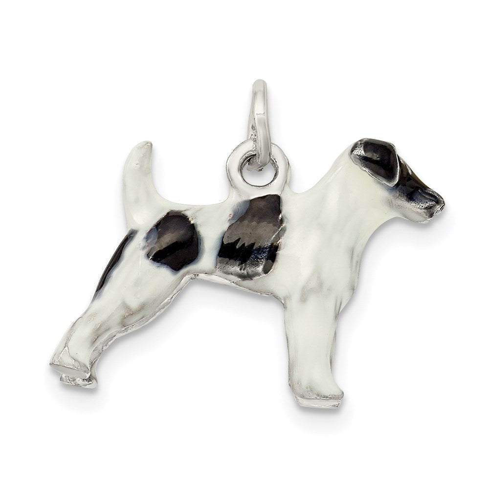 Sterlingsilber Emailliert Smooth Hair Fuchs Terrier Charm