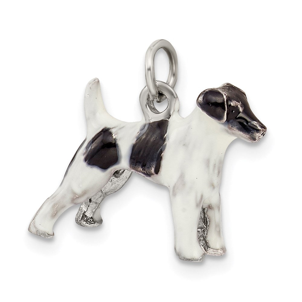 Sterlingsilber Emailliert Smooth Hair Fuchs Terrier Charm