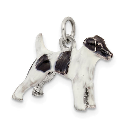 Sterlingsilber Emailliert Smooth Hair Fuchs Terrier Charm
