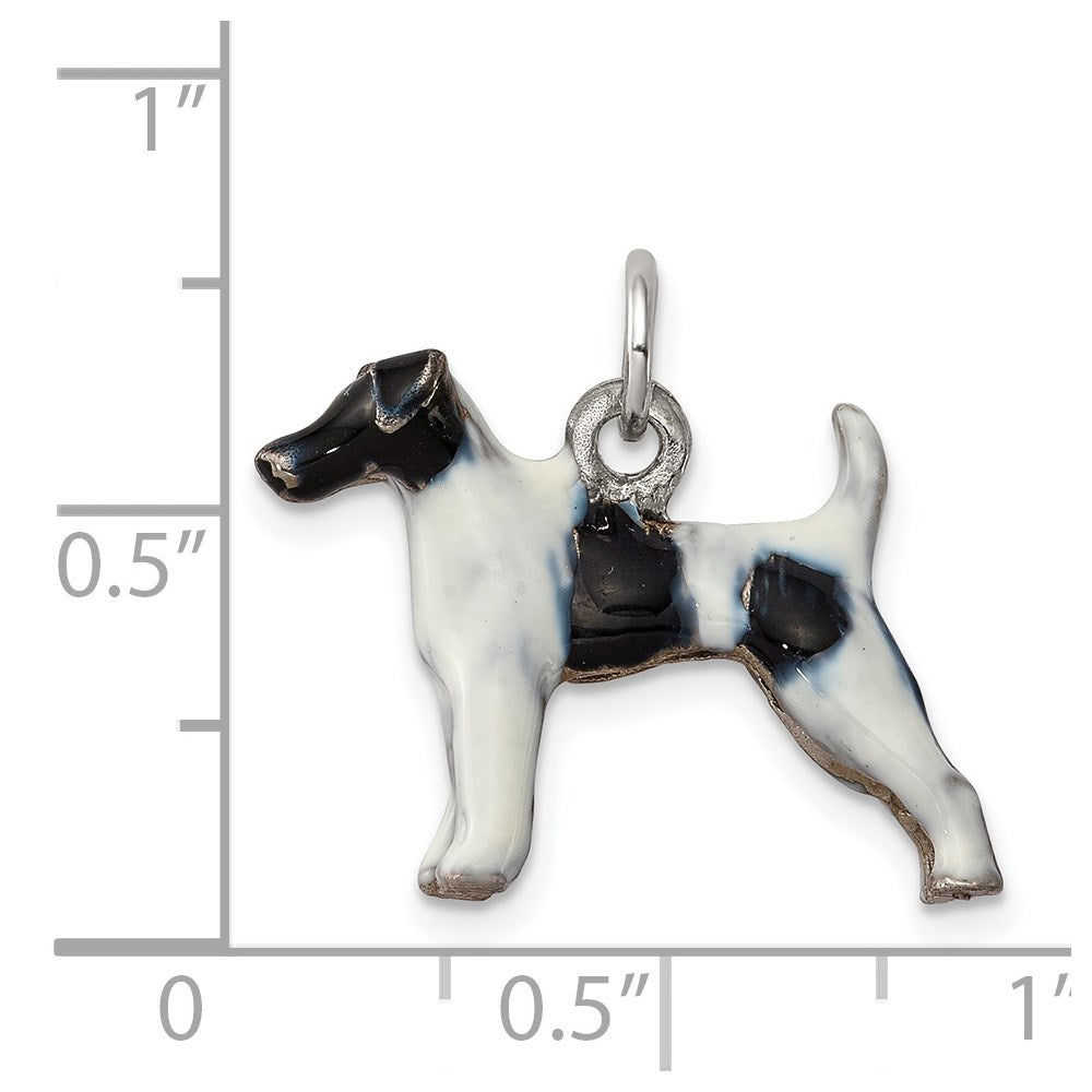 Sterlingsilber Emailliert Smooth Hair Fuchs Terrier Charm