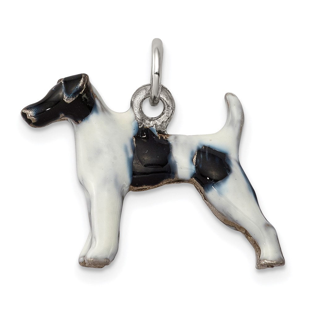 Sterlingsilber Emailliert Smooth Hair Fuchs Terrier Charm
