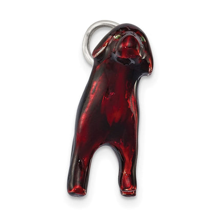 Sterlingsilber Emailliert Chocolate Labrador Charm
