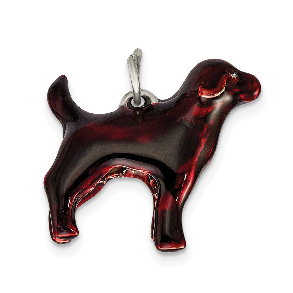 Sterlingsilber Emailliert Chocolate Labrador Charm